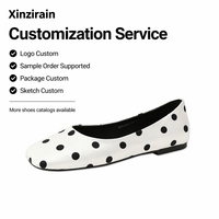 Xinzirain Ballerine Personalizzate Bianche e Nere a Pois con Punta Rotonda e Suola Piatta per Donne