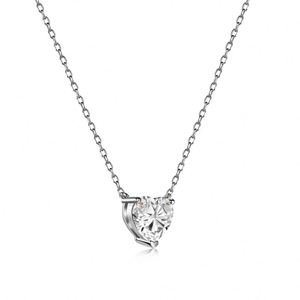 Dylam Best Valentine's Day Anniversary Gifts Jewelry High Fine 925 Silver <b>D</b> VVS 1 Moissanite Love Heart Pendant <b>Necklaces</b> - Product Image 1