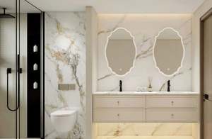 Factory Price Modern Design Bathroom <b>Vanities</b> Double Sink Matte White High End Bathroom <b>Vanities</b> - Product Image 2