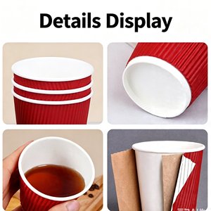High quality coffee <b>cup</b> corrugated <b>cup</b> wholesale with customization three layer thickening heat insulation anti slip function - Product Image 6