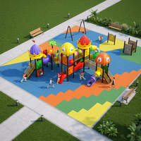 Équipements de parc d'attractions commerciaux : combinaison de jeux pour enfants, toboggans, aire de jeux extérieure pour enfants