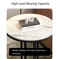 Table basse de salon moderne en métal avec plateau en marbre, meuble de rangement de luxe, assemblage facile, mobilier de maison