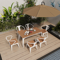 Ensemble de table et chaises de salon pour balcon, meubles d'extérieur, cour, jardin, résistant à l'eau et au soleil, table à manger en métal pour l'extérieur