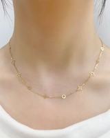 Collier en or véritable Lucky Au750 18 carats, trèfle à quatre feuilles, étoile, pour un usage quotidien, bijoux pour femmes