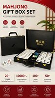 Coffret de jeu de Mahjong de luxe en cuir pour Noël, valise de voyage portable en cuir pour jeu de Mahjong