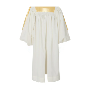 Túnica de Coro Clásica con Estampado de Ondas Personalizable al por Mayor 2026, con Frente Dorado de Satén, Traje de Iglesia OEM - Product Image 5