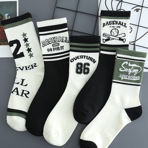 Cotton Breathable Letter Print Adult Casual Sport <b>Socks</b> Summer Knitted Patterned <b>Socks</b> - Product Image 1