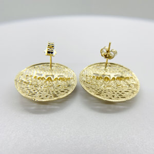 <span class=keywords><strong>Orecchini</strong></span> a Perno Rotondi Bicolore Placcati in Oro 14k con l'Ultima Cena di Gesù, Gioielli Religiosi Eleganti per Ragazzi, Uomini, Unisex, Regalo Cristiano per Lui - Product Image 2