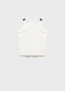 <span class=keywords><strong>Camiseta</strong></span> sin mangas con cuello cuadrado y <span class=keywords><strong>tirantes</strong></span> cruzados finos dobles con cuentas de algodón 100% de verano para niña - Product Image 5