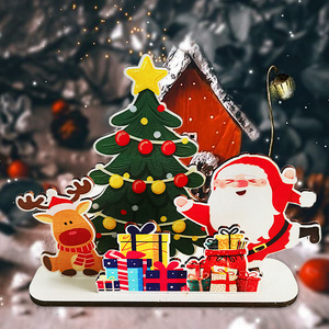 Adorno Navideño de Madera, Bonito y Tridimensional, Decoración de Escritorio, Artesanía de Madera - Product Image 2