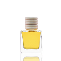 Vente en gros 8ML Bouchon en bois réutilisable Pendentif carré Parfum de voiture Diffuseur en verre Bouteille vide Vente en gros