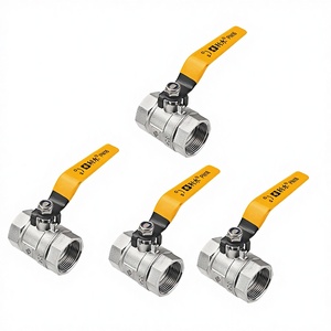 Robinet à bille 1 pouce fileté en acier au carbone, commande manuelle de l'eau avec levier jaune pour usage général - Product Image 2