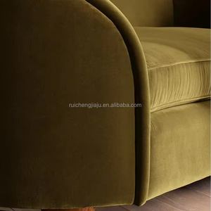 <span class=keywords><strong>Divano</strong></span> in Velluto Curvo Minimalista Italiano, 3 Posti, Verde Oliva Retrò, Direttamente dalla Fabbrica di Divani in Tessuto - Product Image 4