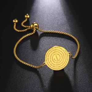 Pulsera de Oración con Versículo Bíblico Myshape para Mujer, Joyería Cristiana, Medalla con Moneda, Amuleto, Acero Inoxidable, Regalo Religioso - Product Image 1