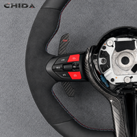Volant en cuir et fibre de carbone amélioré, adapté aux BMW Série 3 et 5 (F01, F07, F10, F15, F16, F20, F22, F25, F30, F32, F36, M3, M4, E90, E70)