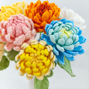 Bouquet <span class=keywords><strong>di</strong></span> Peonie Oversize Fatto a Mano all'Uncinetto in Cotone, Fiore Simulato in Filato Lavabile per Regali e Decorazioni per la Casa - Product Image 2