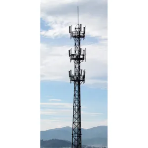 20 Meter 35M 3 Kaki Pengukuran Angin Tiang Telekomunikasi Tergalvanis Menara Handuk Tabung Baja Telekomunikasi