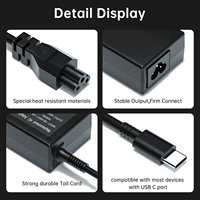Chargeur d'ordinateur portable fin 65W Type C USB C Chargeur universel pour ordinateur portable Adaptateur secteur pour ordinateur portable pour HP Lenovo Dell Asus Elitebook X360