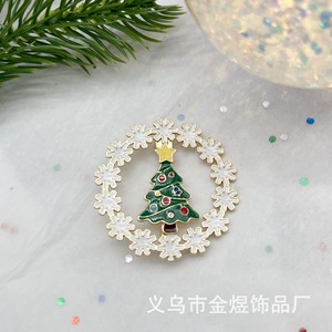 Broches de Noël en alliage de zinc, motifs flocon de neige, Père Noël, renne, décorations d'arbre, accessoires de mode unisexes - Product Image 3