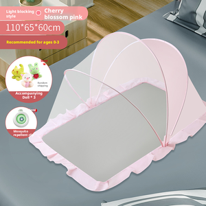 Mosquitero para Bebé 100% Poliéster 98x60x55cm con Diseño de Plantas, Plegable, Portátil, Tejido de 300 Hilos, Personalizable - Product Image 1