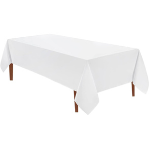 Mantel Blanco de Poliéster para Bodas y Eventos, Hecho a Mano, Certificado OEKO-TEX, 60x102 Pulgadas, Venta al Por Mayor - Product Image 1