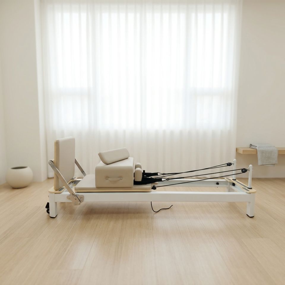 Commercial Grade Aluminum Pilates Reformer with White Frame CE ...