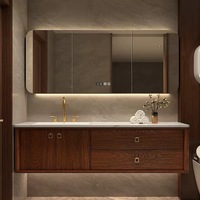 Perlengkapan Kamar Mandi Kayu, Kabinet Kamar Mandi dengan Meja Batu Kuarsa