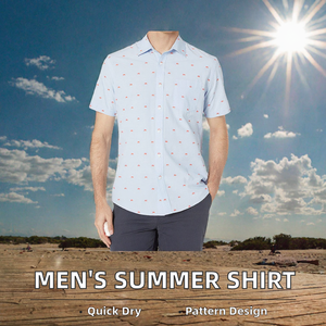 <b>Mens</b> Summer Short Sleeve Button Down <b>Shirt</b> Cotton Small Pattern Casual Vacation Hawaiian <b>Shirt</b> Breathable <b>Beach</b> Resort Holiday T - Product Image 2