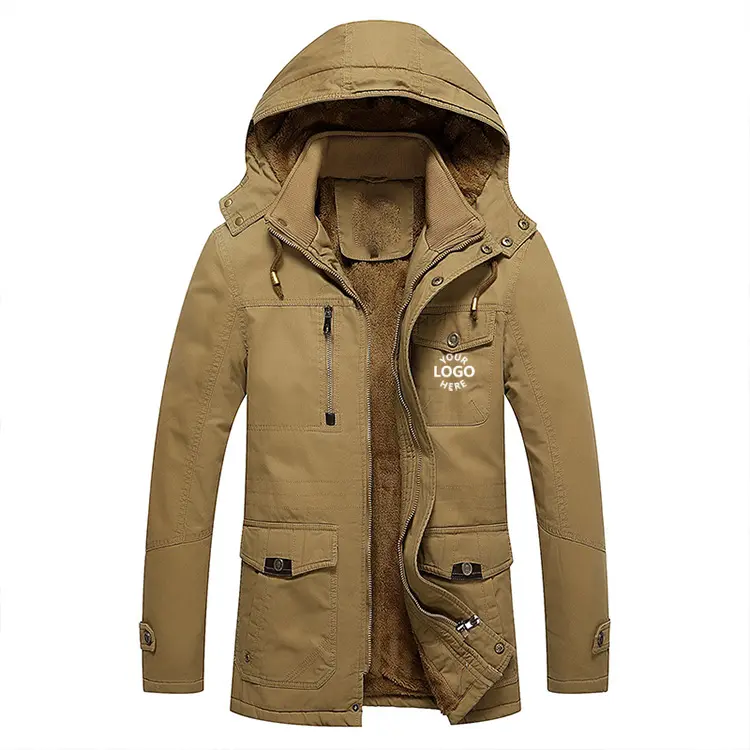 Hot selling casual parka jackets windproof warm windbreaker coat mens hooded outdoor jackets