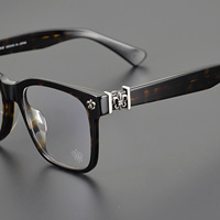 CH8055 Lunettes de Prescription pour Hommes Femmes Rétro Affaires Grande Monture en Acétate Bleu Blocage de la Lumière Diamant Classique Rectangle