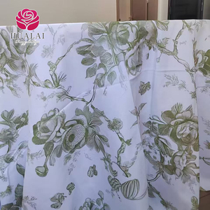 P036 -120 <span class=keywords><strong>Nappes</strong></span> en polyester personnalisées avec logo, imprimées à la main en vert sauge, rondes et rectangulaires, fabriquées en Chine - Product Image 4