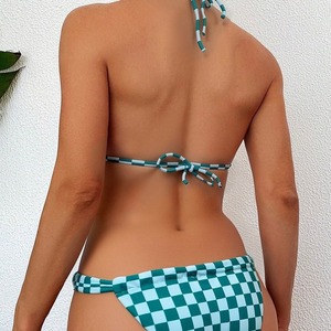 2026 Beach Ladies Two Piece String <strong>Bikini</strong> Set <strong>Mikro</strong> for Women Sexy Suit Brazilian Custom Gingham Swimwear Triangle Swimsuit - Product Image 2