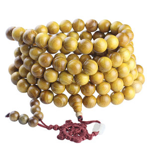 Perles de prière bouddhistes en bois de santal, 108 perles de 12 mm, collier de cérémonie religieuse unisexe, bijoux décoratifs - Product Image 5