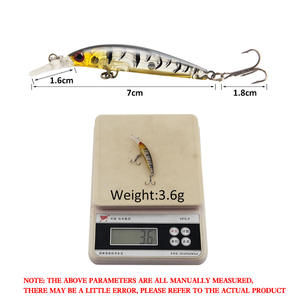 Señuelo de pesca XY-36 Minnow de 7cm y 3.6g con sonajeros y anzuelo de tres puntas para la pesca de lubina - Product Image 3