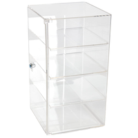 Gabinete de exhibición de cerradura de acrílico transparente para Boutique Regalo Joyería Soporte de exhibición de tienda de PVC con modelo en aplicación de estante