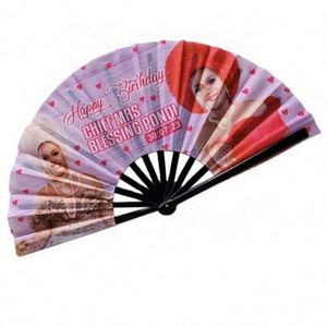 Abanico Plegable de Bambú de Alta Calidad de 33 cm, Grande, Pintado con Motivos de Amor, para Fiestas de Año Nuevo y Manualidades - Product Image 5