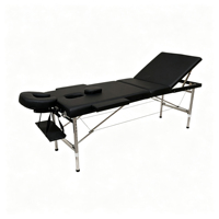 Lit de massage professionnel à hauteur réglable en 3 sections, partie tête ou pieds réglable en hauteur