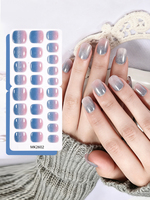 Autocollants pour ongles effet œil de chat, été, sans cuisson, application directe, 26 films de vernis à ongles, couverture complète, sans lumière UV
