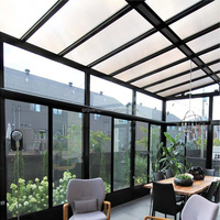 Maison de jardin isolée en aluminium verre maison jardin d'hiver véranda photovoltaïque véranda avec portes coulissantes