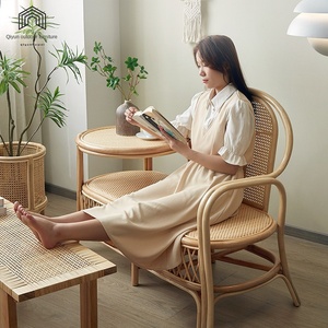 Modern Single Rattan Leisure <b>Chair</b> with Integrated Coffee Table and Tilting for Living Room and Balcony Home Furniture - Product Image 4