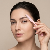 Tondeuse à sourcils pliable en acier inoxydable, rasoir de précision pour le modelage des poils du visage, pour femmes et hommes