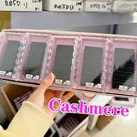 Vente en gros de plateaux individuels pour cils en velours de cachemire noir mat, fournitures pour extensions de cils volume faites à la main