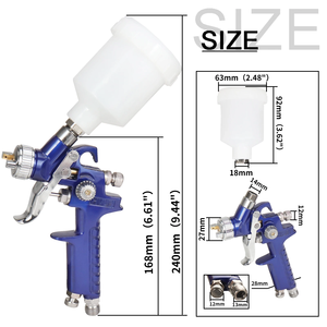 Kit de Pistola de Pulverización de Aire de Alta Presión, para Retoques de Pintura de Automóviles y Muebles de Madera, con 150 ml, 0.5/0.8/1.0 mm, HVLP, Alimentación por Gravedad - Product Image 5