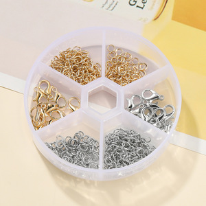 Diy Jewelry Accessories Lobster Clasp Open Ring 6 Compartment Round <b>Box</b> For <b>Bracelet</b> Making Alloy Plated Findings - Product Image 3