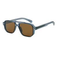 Offre Spéciale Lunettes de soleil carrées à double pont en PC Lunettes de soleil multicolores pour usage quotidien Stock prêt à l'emploi