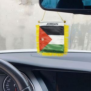Bandera Personalizada de Satén JORDAN, Mini Bandera para Auto con Borlas Amarillas - Product Image 2