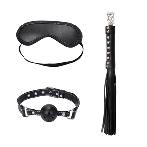 Equipaggiamento Bondage nero in pelle artificiale Fluff 8 pezzi Strapon BDSM Bondage Kit per adulti Sex Toys Juguetes Sexuales - Product Image 6