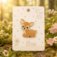 Broche Mignonne Cerf Filou, Épingles de Revers, Bijoux Dorés Thème Jardin Printanier, Badges Métalliques en Gros, Épingles en Émail Souple Personnalisées, Fabrication OEM