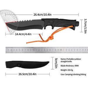 Cuchillo de pesca de hoja fija, tipo Bowie, para exteriores y camping, de acero inoxidable con mango de plástico, 4 mm de grosor, DIY OEM, 20 cm - Product Image 6