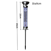 Termometer Surya LED Luar Ruangan Plastik ABS Taman Dia9cm L32cm dengan Pasak Tanah Tahan Cuaca